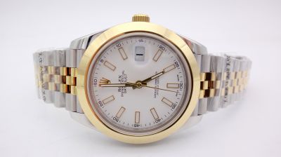 Replica Rolex Jubilee Bracelet Datejust Two-Tone White Dial Sticker Watch